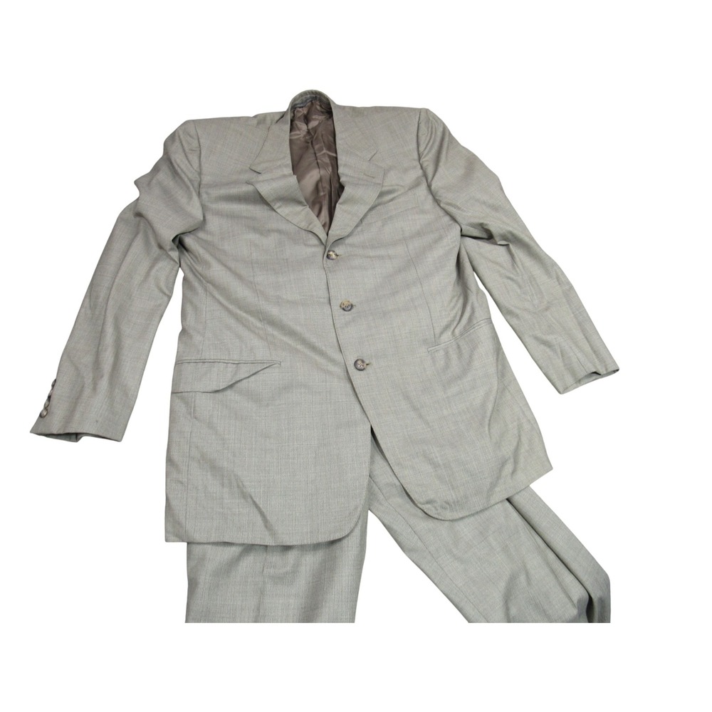 Ermenegildo Zegna 15 Milmil 15 Men Tan Wool 3-Button Pleated Suit 54 IT 44 US